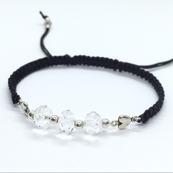 Sparkling White Crystals Shamballa Bracelet